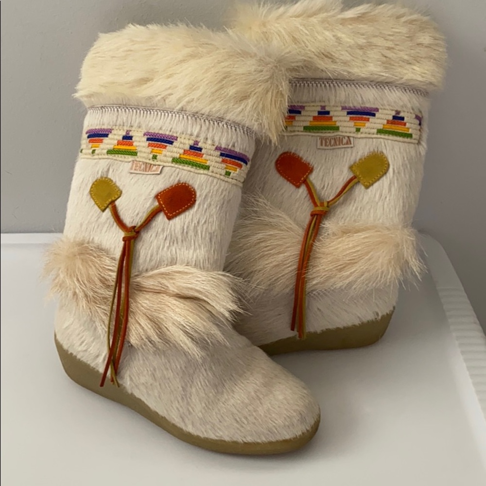 White Fur Tecnica Boots